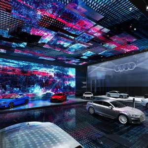 column installation Transparent LED screen